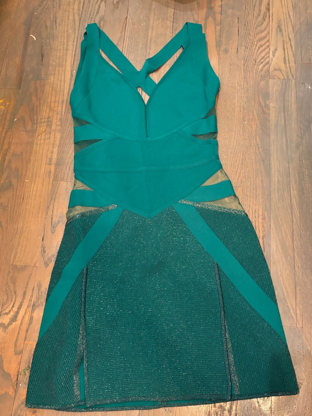 ELIE SAAB Teal Cutout Bodycon Dress - Women's Dress SIZE 36